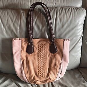 Elegant Pink and Tan Women's Tote Bag